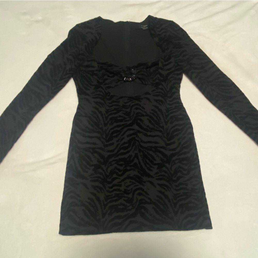 Dundas X Revolve Ramon mini dress black tiger​ size large - Picture 2 of 6